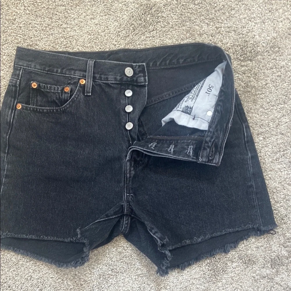 Levi's Black Denim Shorts - Picture 4 of 13